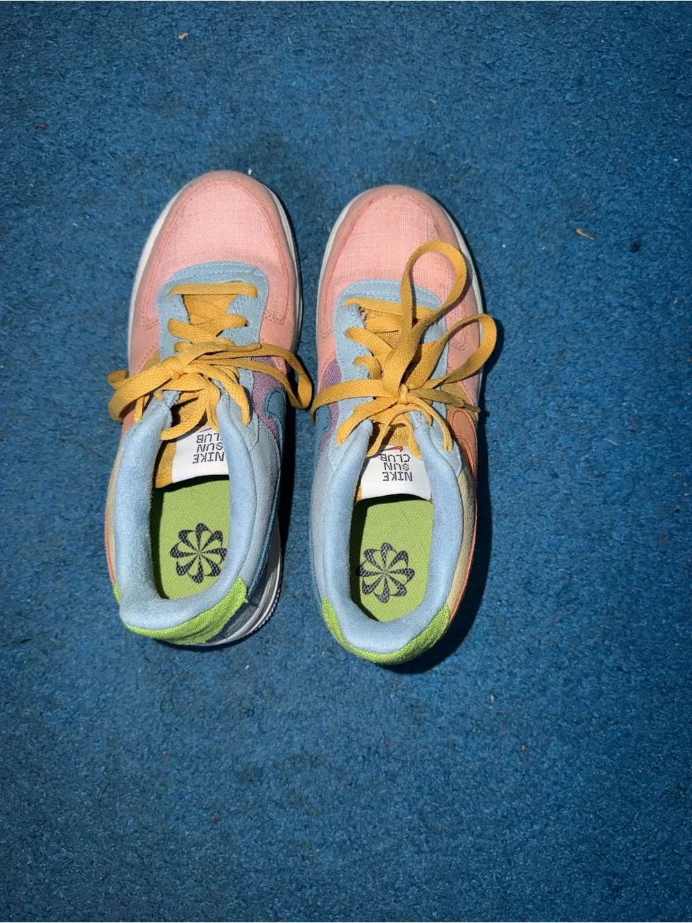 Nike Girls Pink, Yellow & Light Blue Sneakers